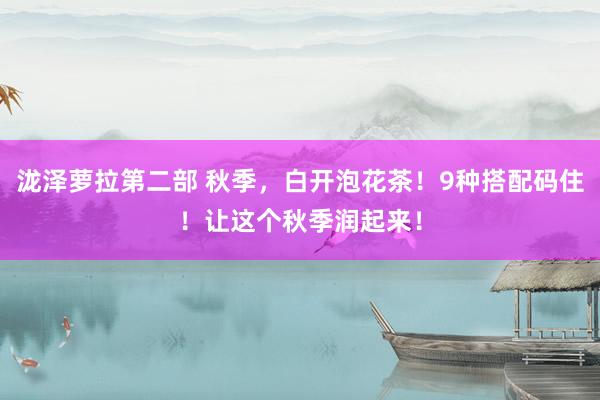 泷泽萝拉第二部 秋季，白开泡花茶！9种搭配码住！让这个秋季润起来！