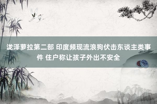 泷泽萝拉第二部 印度频现流浪狗伏击东谈主类事件 住户称让孩子外出不安全