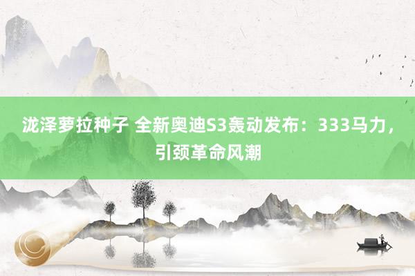 泷泽萝拉种子 全新奥迪S3轰动发布：333马力，引颈革命风潮