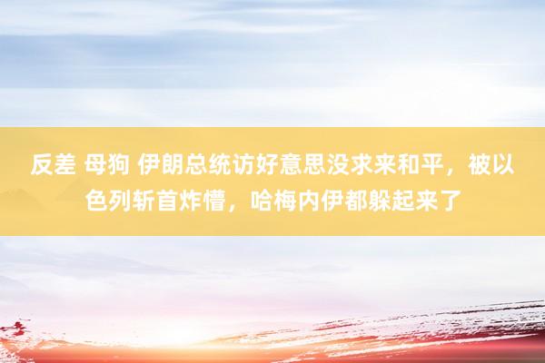 反差 母狗 伊朗总统访好意思没求来和平，被以色列斩首炸懵，哈梅内伊都躲起来了