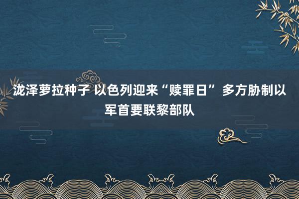 泷泽萝拉种子 以色列迎来“赎罪日” 多方胁制以军首要联黎部队