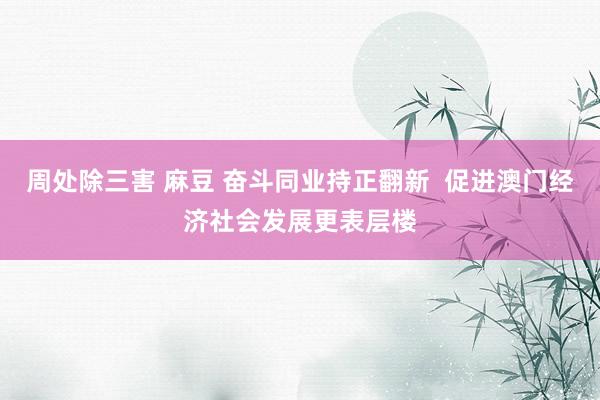 周处除三害 麻豆 奋斗同业持正翻新  促进澳门经济社会发展更表层楼