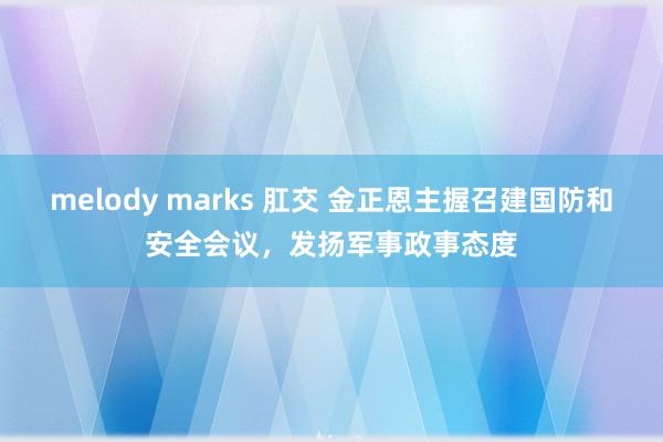 melody marks 肛交 金正恩主握召建国防和安全会议，发扬军事政事态度