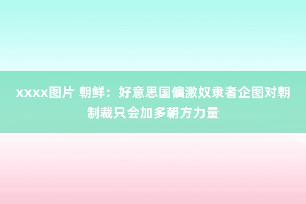 xxxx图片 朝鲜：好意思国偏激奴隶者企图对朝制裁只会加多朝方力量