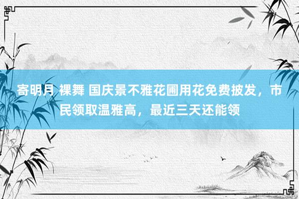 寄明月 裸舞 国庆景不雅花圃用花免费披发，市民领取温雅高，最近三天还能领