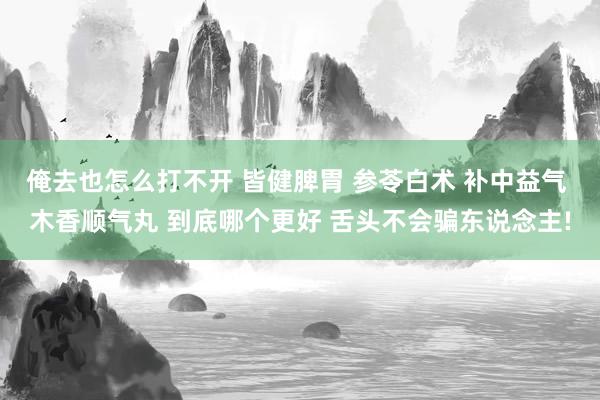 俺去也怎么打不开 皆健脾胃 参苓白术 补中益气 木香顺气丸 到底哪个更好 舌头不会骗东说念主!