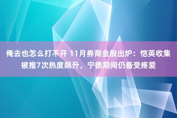 俺去也怎么打不开 11月券商金股出炉：恺英收集被推7次热度飙升，宁德期间仍备受疼爱