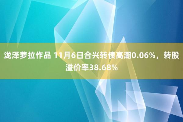 泷泽萝拉作品 11月6日合兴转债高潮0.06%，转股溢价率38.68%