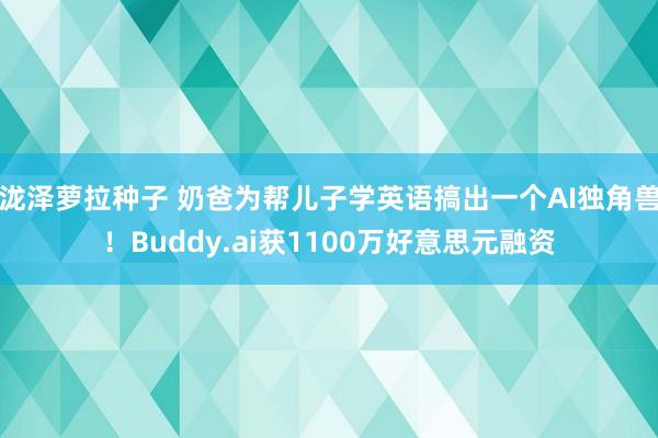 泷泽萝拉种子 奶爸为帮儿子学英语搞出一个AI独角兽！Buddy.ai获1100万好意思元融资