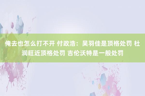 俺去也怎么打不开 付政浩：吴羽佳是顶格处罚 杜润旺近顶格处罚 吉伦沃特是一般处罚