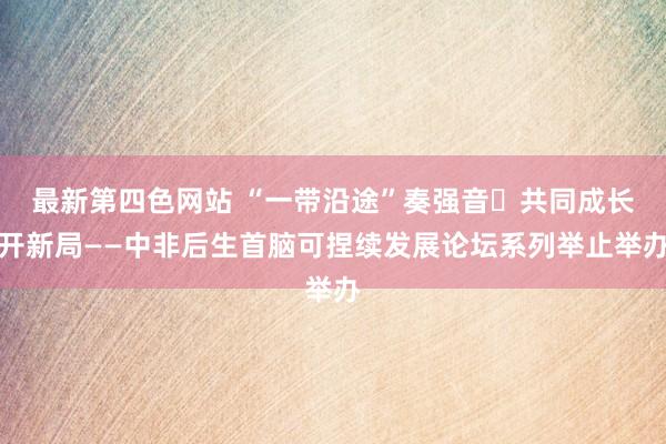 最新第四色网站 “一带沿途”奏强音・共同成长开新局——中非后生首脑可捏续发展论坛系列举止举办