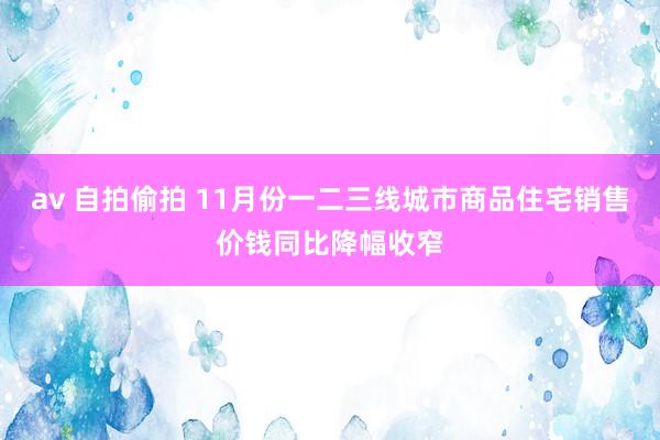 av 自拍偷拍 11月份一二三线城市商品住宅销售价钱同比降幅收窄