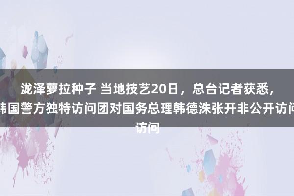 泷泽萝拉种子 当地技艺20日，总台记者获悉，韩国警方独特访问团对国务总理韩德洙张开非公开访问