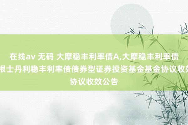 在线av 无码 大摩稳丰利率债A，大摩稳丰利率债C: 摩根士丹利稳丰利率债债券型证券投资基金基金协议收效公告