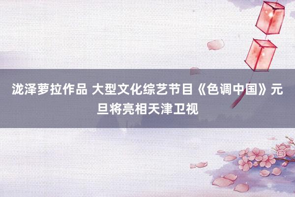 泷泽萝拉作品 大型文化综艺节目《色调中国》元旦将亮相天津卫视