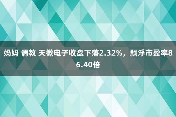 妈妈 调教 天微电子收盘下落2.32%，飘浮市盈率86.40倍