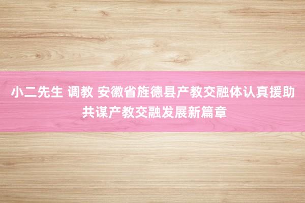 小二先生 调教 安徽省旌德县产教交融体认真援助 共谋产教交融发展新篇章