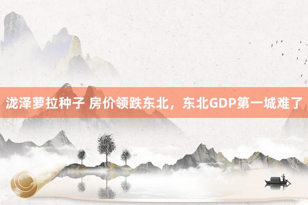 泷泽萝拉种子 房价领跌东北，东北GDP第一城难了