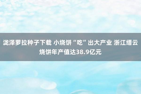 泷泽萝拉种子下载 小烧饼“吃”出大产业 浙江缙云烧饼年产值达38.9亿元