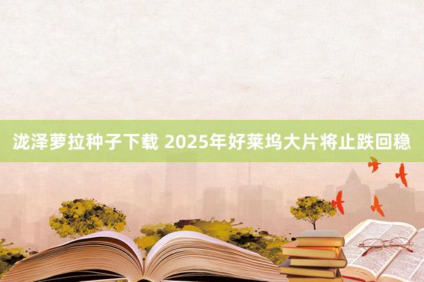 泷泽萝拉种子下载 2025年好莱坞大片将止跌回稳