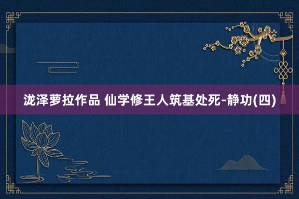 泷泽萝拉作品 仙学修王人筑基处死-静功(四)