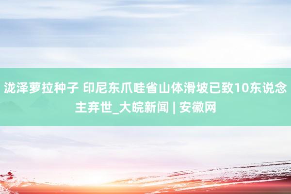 泷泽萝拉种子 印尼东爪哇省山体滑坡已致10东说念主弃世_大皖新闻 | 安徽网